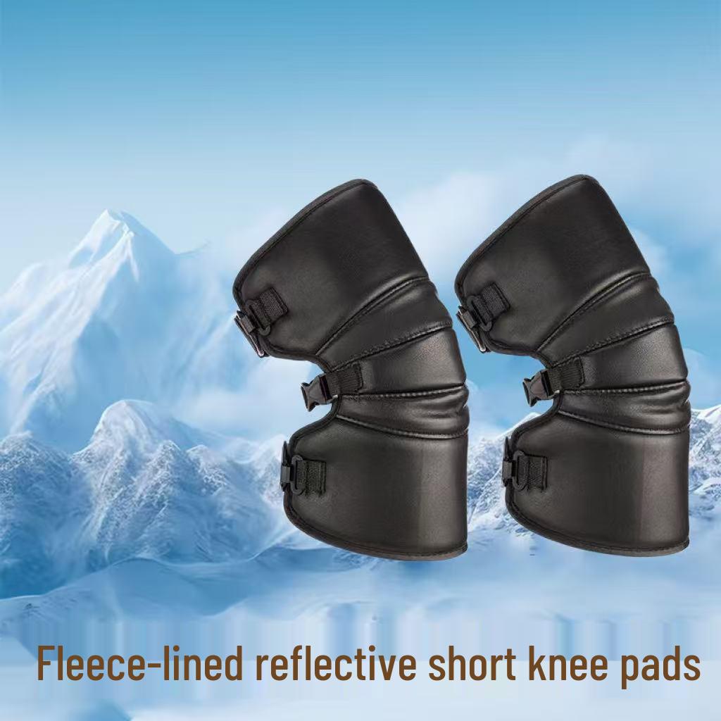 Winter Electric Motorcycle Knee Pads: Unisex Windproof, Thick, Warm, Cold Protection for Cycling.