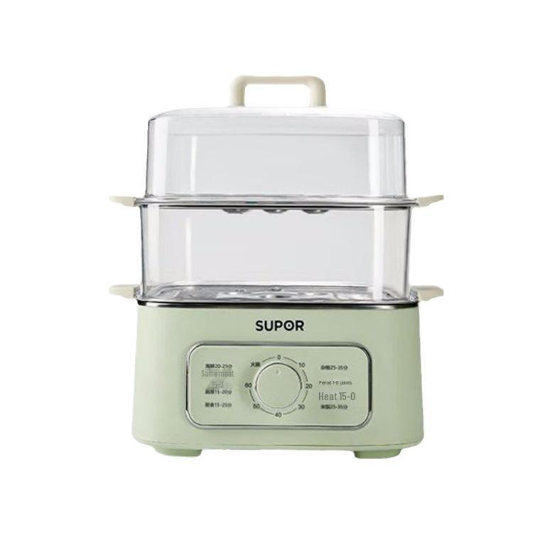 Supor ZN23FK930 Stainless Steel Three-Layer Electric Steamer with Visible Grid and Large Capacity.