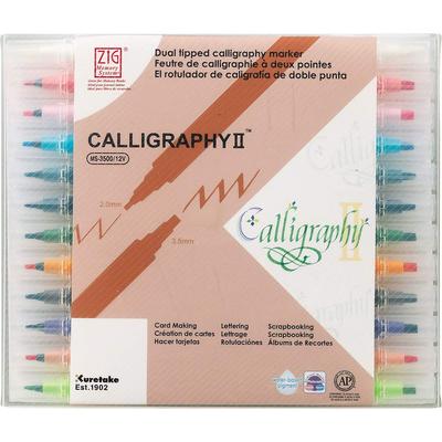 Water-Based Pen ZIG MS Calligraphy II 12 Colors MS-3500/12V
