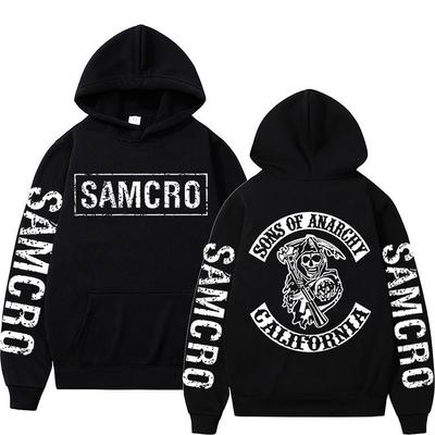 Sons of Anarchy SAMCRO Double Sided Logo Printed Women Unisex Hoodie