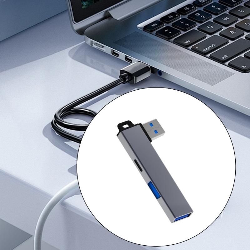 Portable USB3.0 Hub USB3.0 to Type C and Double USB Port Hub USB3.0 To USB Adapter with Strong Compatibility For Laptops