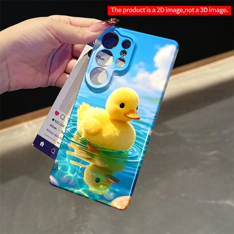 2DFlat Samsung phone case Cute Yellow Duck Swimming in Blue Water Applicable to Galaxy S23 S24 S25ULTRA S26 A12 A14 A15 A16 A54 A55