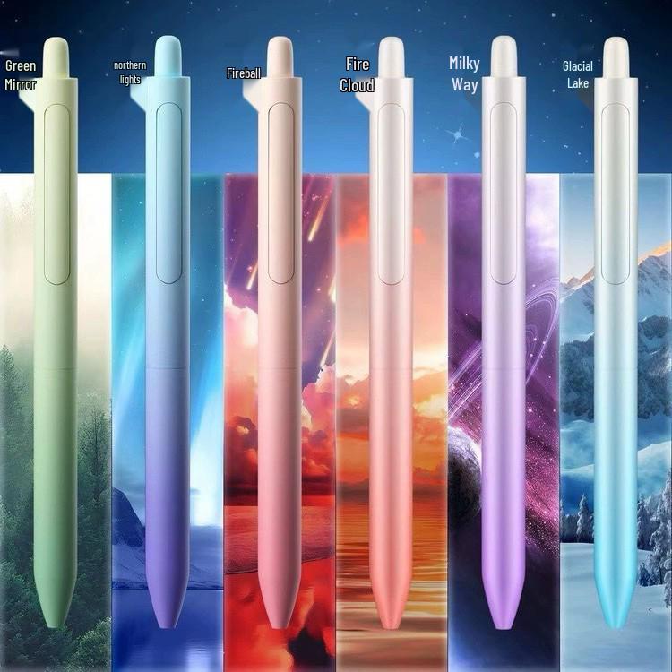 

DianShi 0152 Aurora Gradient Quick-Dry Black Pen, 0.5mm Neutral for Q&A Sessions Green Wilderness