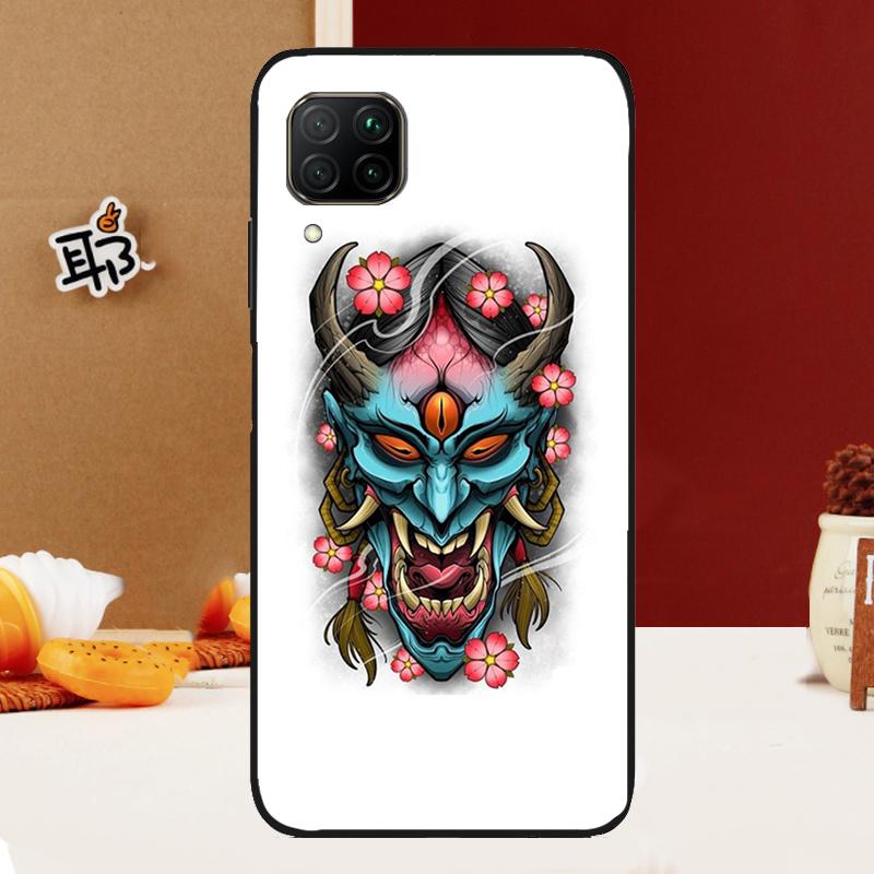 Japanese Oni Hannya Demon Mask For Huawei Nova 10 9 SE 3i 7i 8i 11i 12i Y60 Y61 Y70 Y72 Y73 Y90 Y91 P20 P30 P40 Lite Case