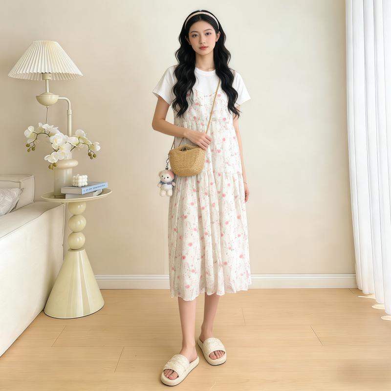 2026 Summer Maternity Gentle Style Slimming Two-Piece Dress L