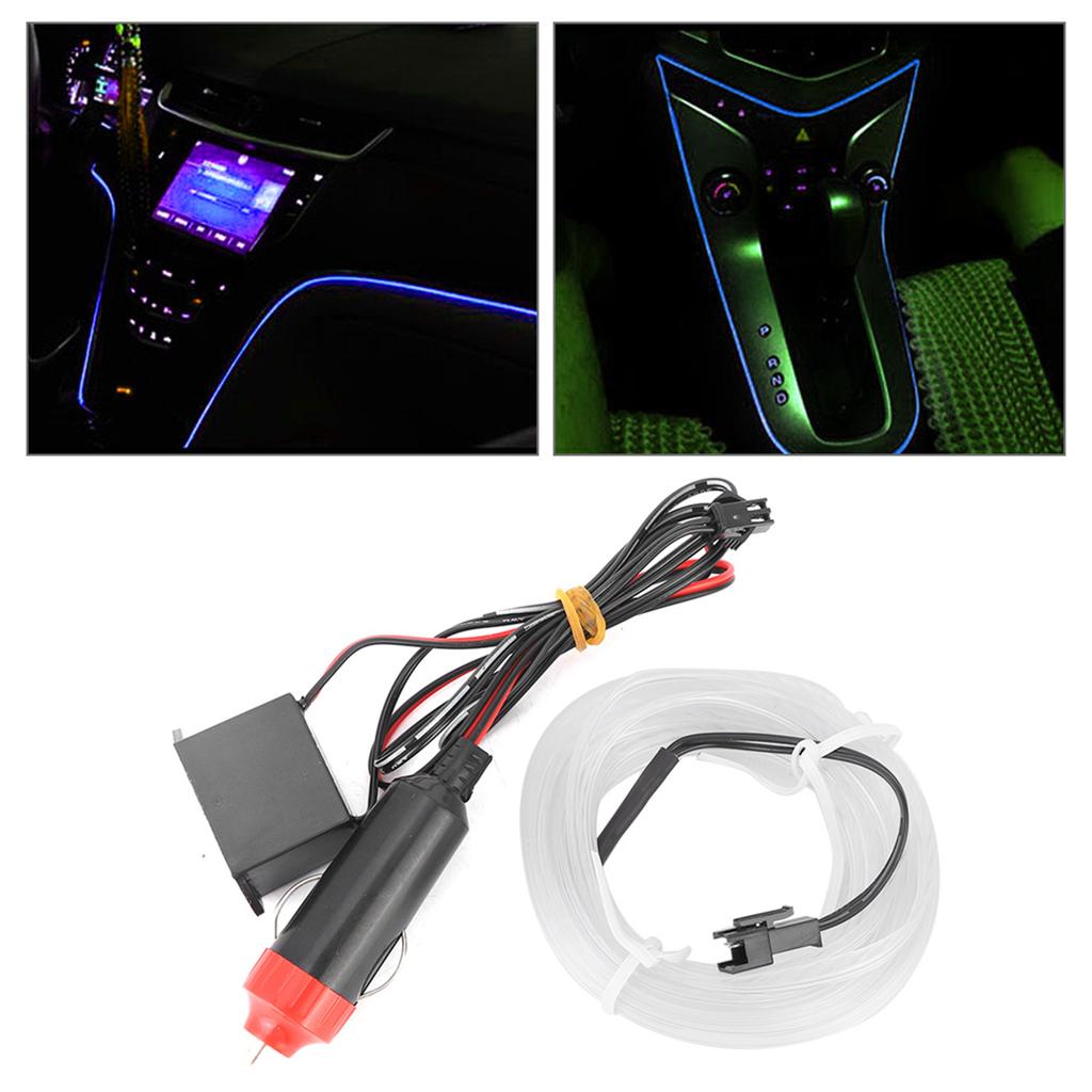 Car Decorative Light Strip Interior Lighting Auto LED EL Cold Lamp Modification Parts 4 MetersBlue