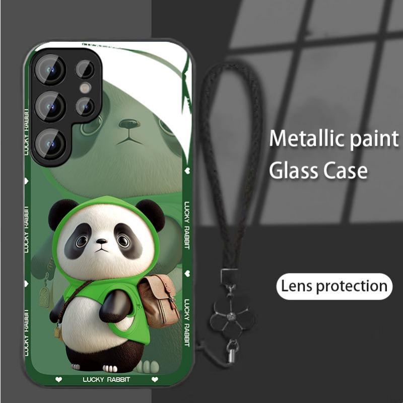 Panda Suitable for Samsung S24ULTRA Mobile Phone Case New A53 Skin-friendly Glass S22 Creative S23 All Inclusive A14