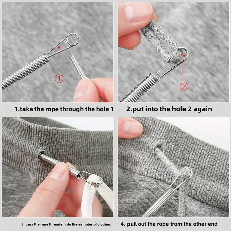 1 PCS Bendable Spring Drawstring Threader Clip Pants Hoodies Elastic Band Lace Cord Flexible Drawstring Thread DIY Sewing Tool