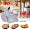 5Pcs 12 Inch Aluminum Foil Box Non-stick Baking Tray Portable Food Container  Oven BBQ Baking Tools