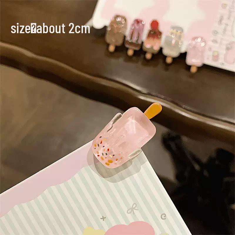 Charming Mini Ice Cream Hair Clip: Whimsical Cartoon Style for a Trendy Look
