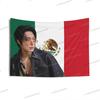 Mingi Handsome Face Mexican Flag Ateez Concert Banner Kpop FlagGolden Hour Part 3 In Your Fantasy Ateez World Tour Tapestry
