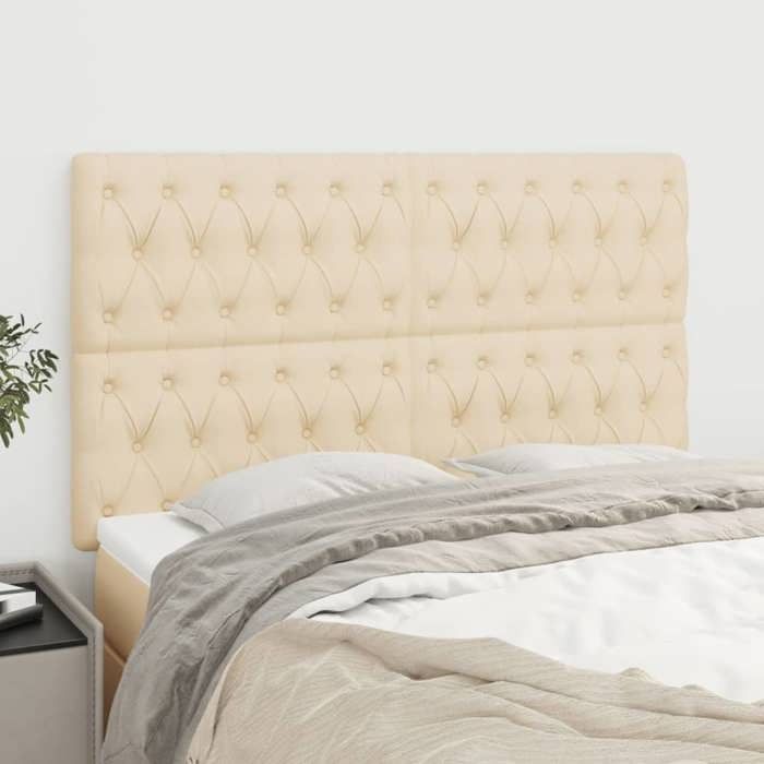 Tête de lit - Maison Exclusive - Crème - Hauteur réglable - Pieds bois robustes