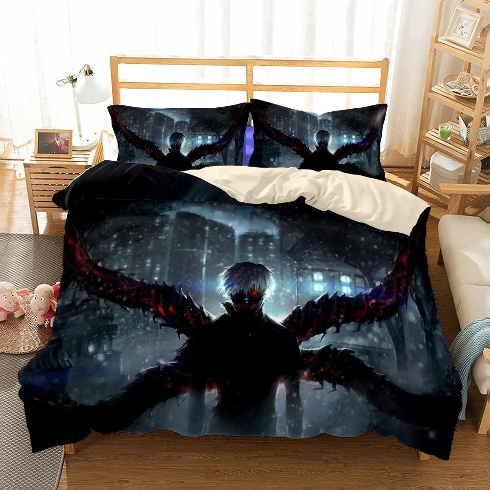 3D anime duvet cover and pillowcase Attack on Titan bedding set, home bedroom decoration, luxury bedding, gift for boys and girl