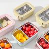 WORTHBUY 1/2 Grids Student Portable Large Capacity Lunch Box With Lid Microwave Leak-proof 304 Stainless Steel Food Container