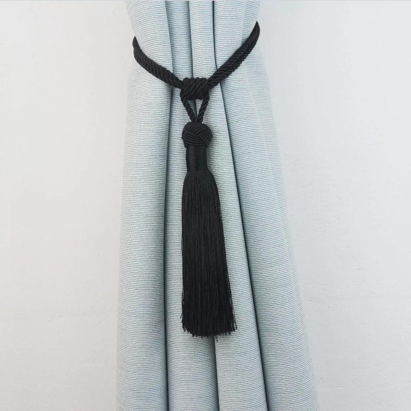 2pcs Handmade Tassel Curtain Tieback Room Accessories Gold Curtain Buckle Rope Home Decoration Holdback Window Fringe