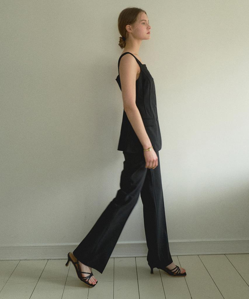 OCTETTE Flare Line Strech Pants_Black