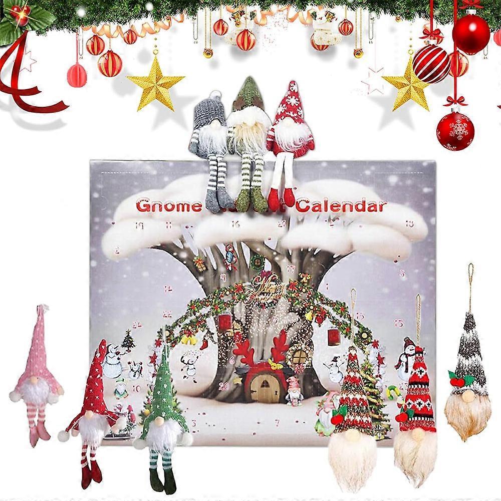 2024 Christmas Gnome Advent Calendar, 24 Days Xmas Countdown Calendar With Gnome Plush Toy, Holiday Decor Gnome Gift