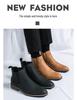 Chelsea-Lederstiefel für Herren in großen Größen – Mid-Cut, britischer Stil, Herbst/Winter 2023, Größen 45–46.