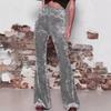 2026 Spring/Autumn Women's High-waisted Micro-flare Velvet Trousers - European & American Fashion