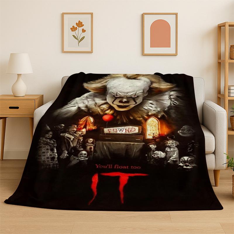 Horror Movie Character Chucky S-Scream Cartoon Flannel Blanket Soft Warm Throw Blanket for Bedroom Living Room Bed Travel Gift