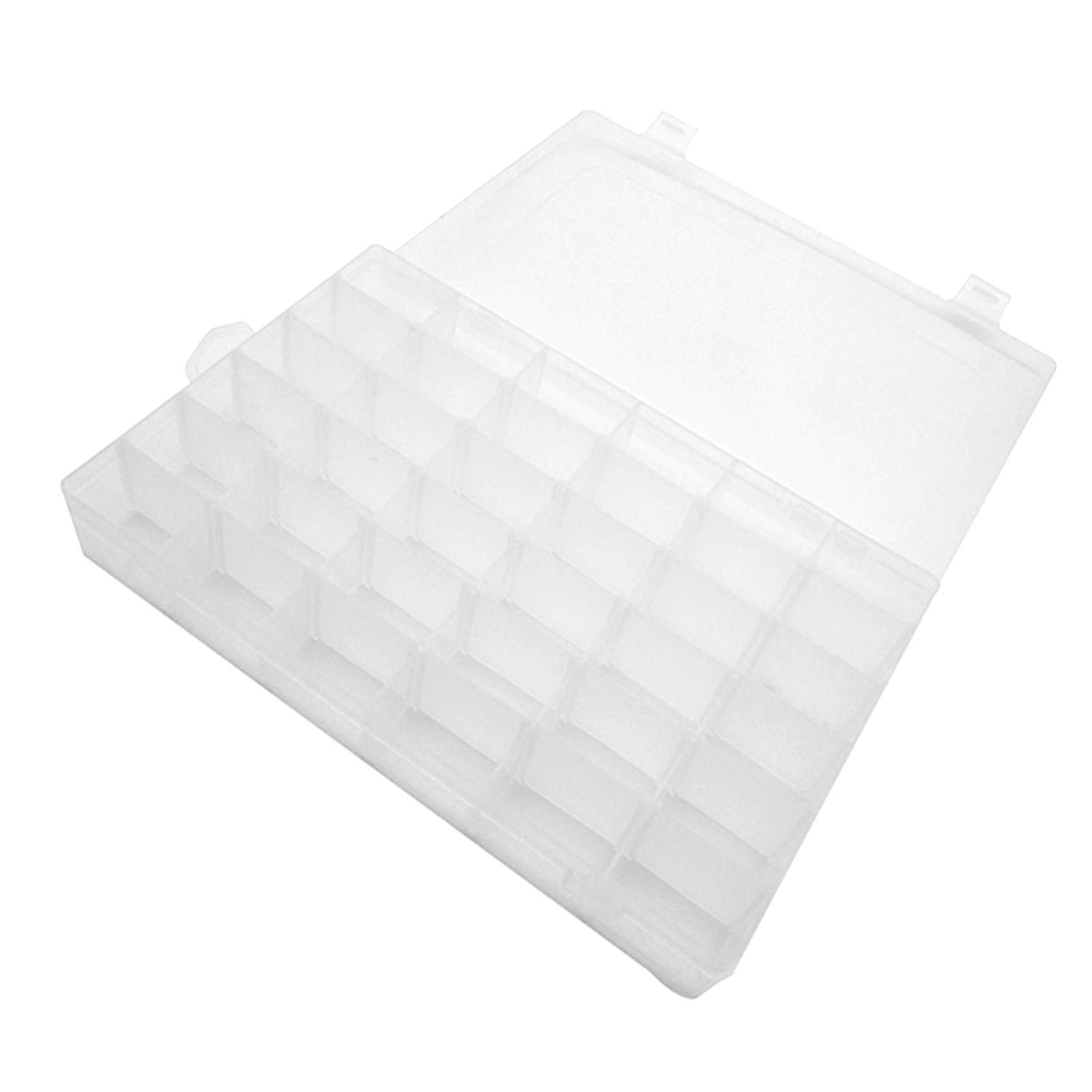 

2 шт. Коробка-органайзер 36 отделений, регулируемая сетка, двойная защелка, прозрачная пластиковая коробка для хранения рукоделия