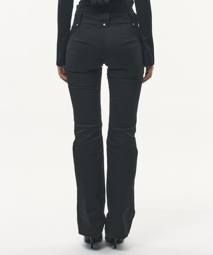 Podeowedeo Büzgülü Bootcut Pantolon (Siyah)