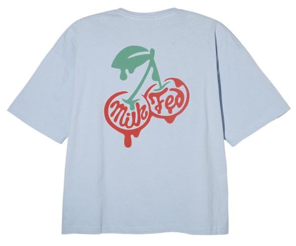 

Milkfed Casual Melt Cherry Wide Short Sleeve Tee in Light Blue Women s
