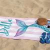 Mermaid Tail Custom Name Beach Towel Bachelorette Trip Party Favors Personalized Pool Bath Towel Mermaid Birthday Gift For Kids