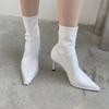 2025 Autumn and Winter New European and American Fashion Internet Celebrity Pointed Head Thin Heel Fashion Thin Temperament High Heel Short Boots