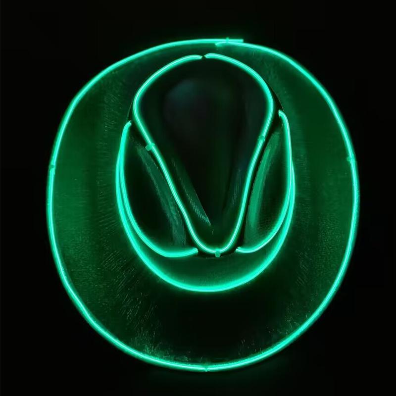 Iridescent LED Light-up Sequin Cowboy Hat for Christmas and Halloween Carnival
