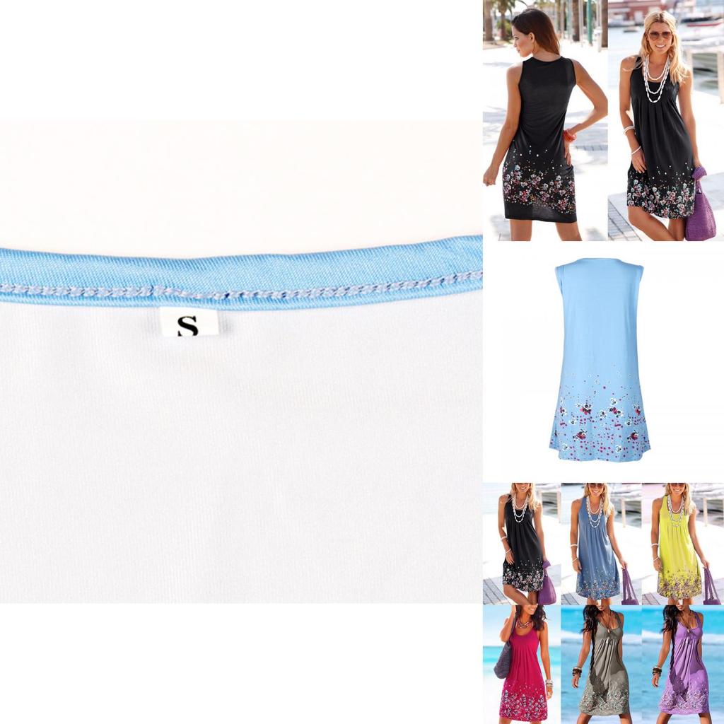 Elegant Womens Summer Boho Floral Short Midi Dress For Cocktail Evening Parties