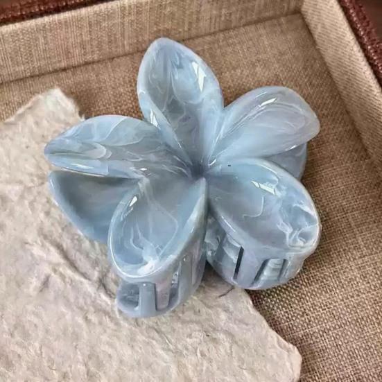 Hair Claw Flower Shape Stable Grip Summer Back Head Hair Clip Bright Color Non-Slip Shower Hair Claw Hair Accessories