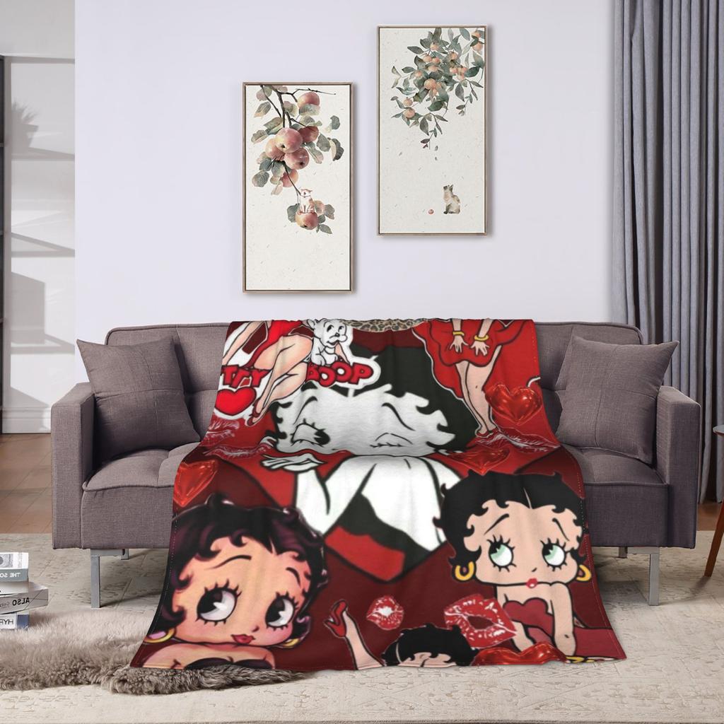 B-Bettys Boops Blanket Quality Soft Warm Throw Blanket Winter Kids Home Decor Print Bedspread