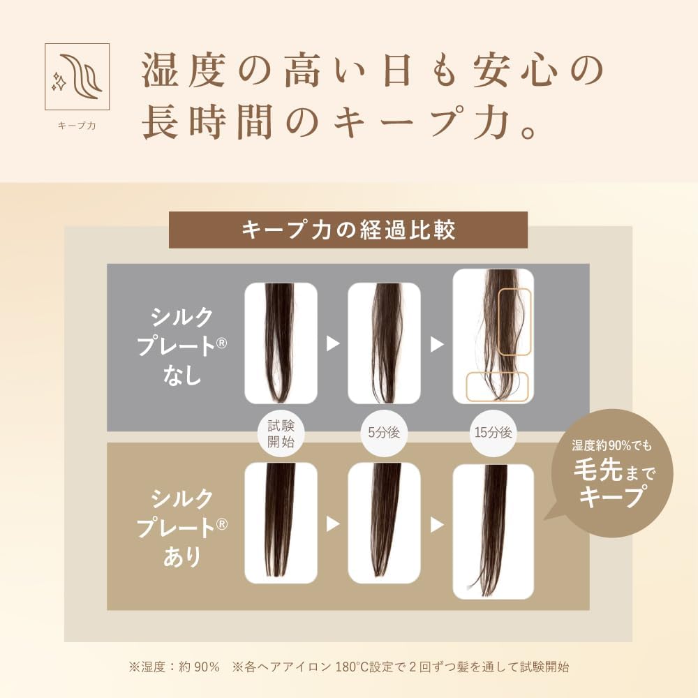 [Official EC Exclusive Collaboration Guidebook Included] KINUJO World Hair Iron, Black. Achieve glossy, straight hair with Silk Plates®. International