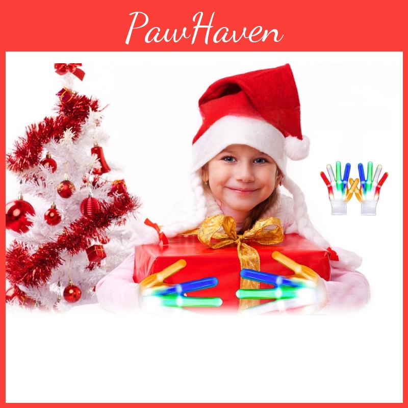 Bright Multi-colored Led Light-up Knitted Gloves Ideal For Halloween And Parties