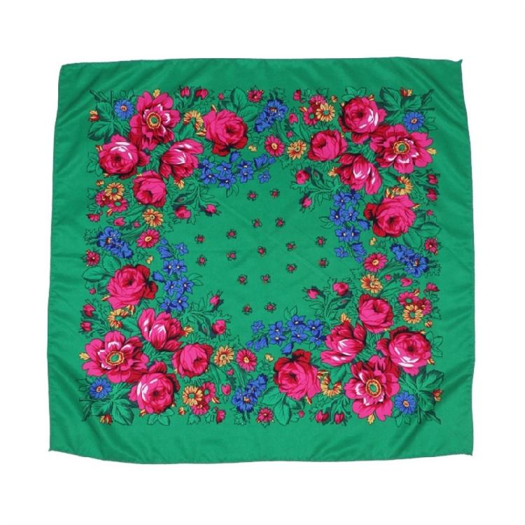 Women Flower Head Scarf Easy Care Wrinkle Resistant Polyester Wrap For Outdoor Activity Daily Fashion