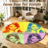 Yuvarlak Halı Özel İsimLana Del Rey Desenli Kaymaz Halı Ev Zemin Dekorasyonu