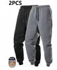Men's European Size Solid Color Fleece Sports Pants with Drawstring - Warm, Casual, and Suitable for Many Occasions