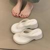 Sweet Leopard Print High-heeled Flip-flops 2025 New French Temperament Elegant with Skirt Toe Thick Bottom Cool Slippers