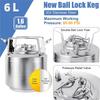 6L(1.6 Gallon) Cornelius Keg,304 Stainless Steel Draft Beer Keg with Ball Lock Disconnect,Homebrew Keg Dispensering Set For Paty