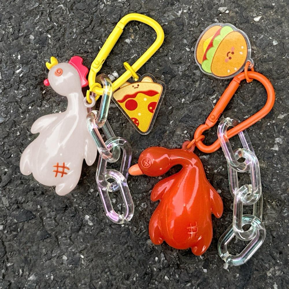 

Creative Roast Duck Keyring Cartoon Roast Chicken Keychain Bag Hanging Chicken