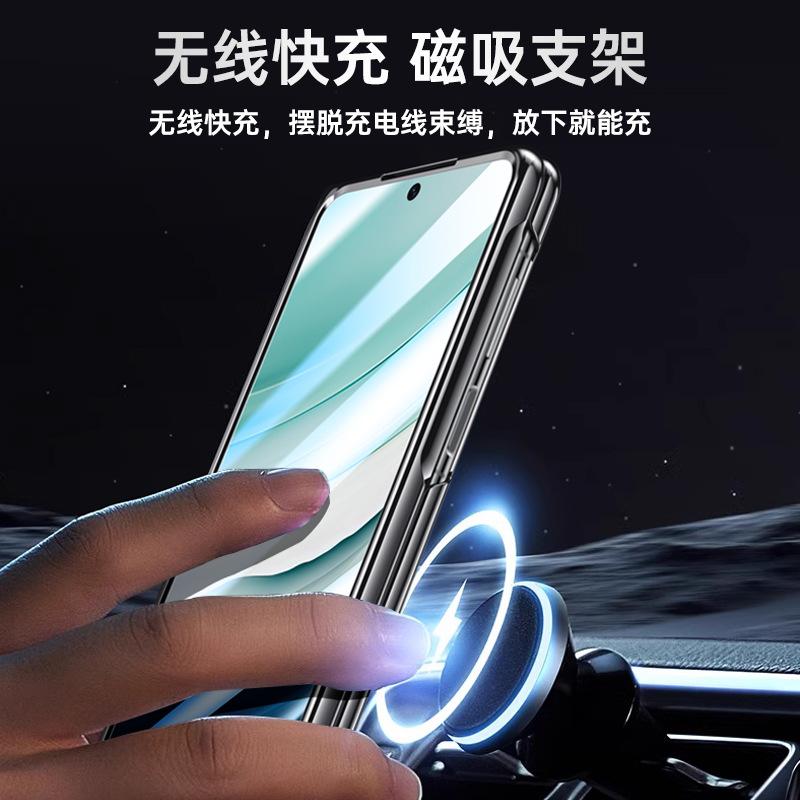 Shell and film integrated anti-privacy electroplating is suitable for Huawei mateX5 mobile phone case transparent new x3 all-inclusive bracket magnet