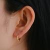 Luxury S925 Sterling Silver Diamond-encrusted Buckles Earrings for Women Trendy Gold Plated Stacked Zircon Huggie Hoop Earrings