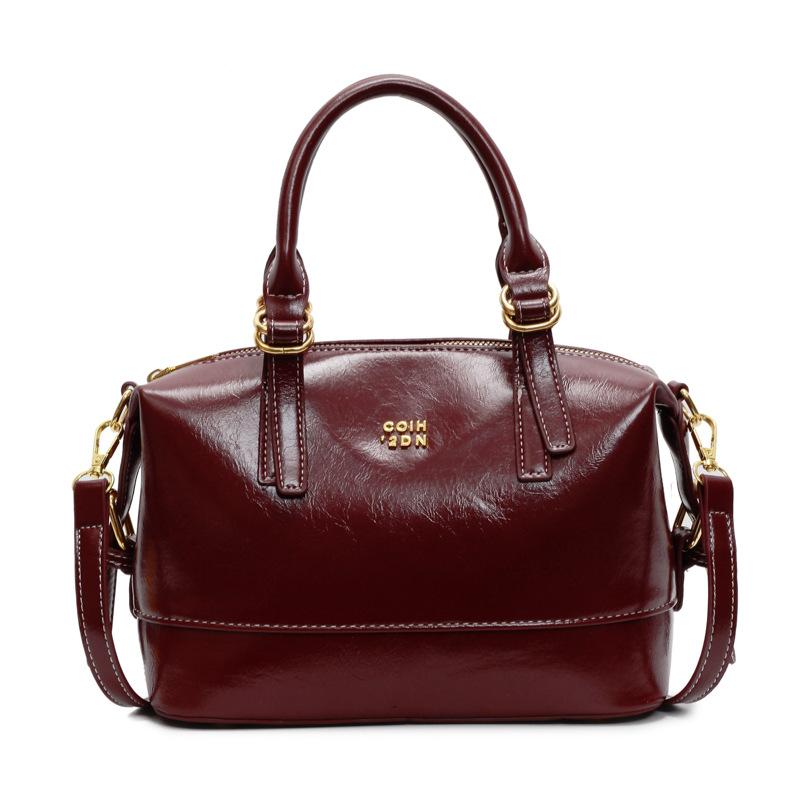 

Vintage Maillard niche soft leather portable pillow bag, high-end texture temperament versatile messenger women s bag бордовый