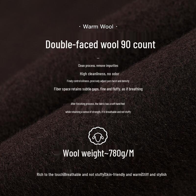 LANCY Women's 100% Wool Lapel Oversized Coat