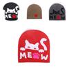 Cat Animal Pattern Knit Hat For Cold Weather Outdoor Riding And Street Style