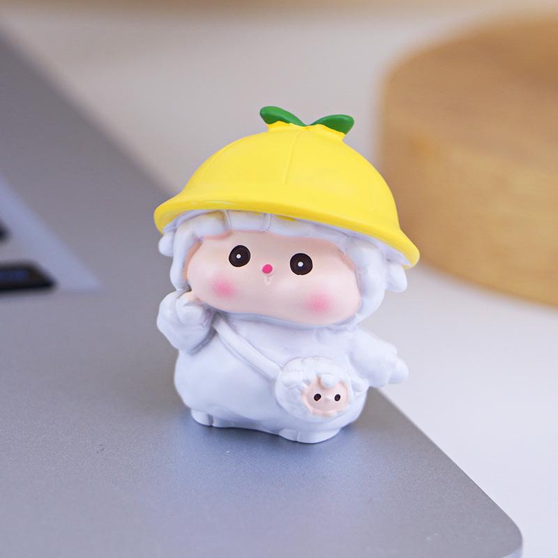 Little Sheep Mini Ornament - Cute Decoration for Desktop, Car Console, or Workstation