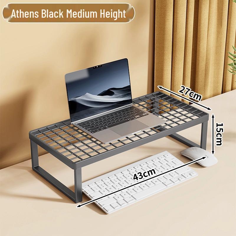 Cooled Laptop & Monitor Stand: Ergonomic Desk Riser with Suspended Bracket for Home Office