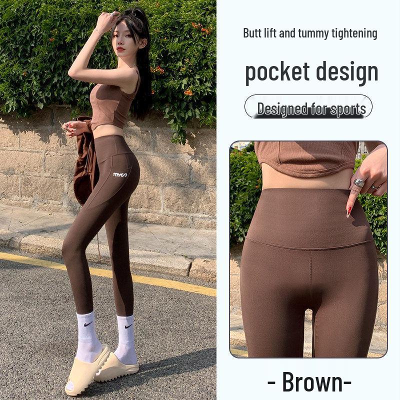 

Women s 2026 Spring High-Waisted Tummy Control Matte Yoga Pocket Pants Extra Large