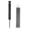 Solid Carpenter Pencil with Refill Lead and Built-in Sharpener for Deep Hole Mechanical Pencil Scribing Marking Woodworking Tool